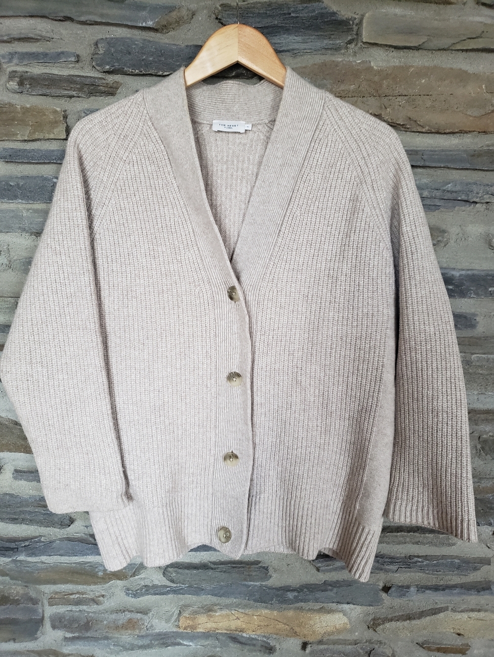 The Reset Label Wool Cashmere Cardigan Small Beige